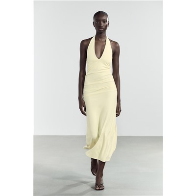 POLYAMIDE HALTER LONG DRESS