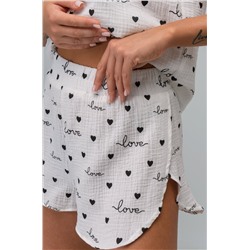 Женская пижама с шортами из муслина Happyfox