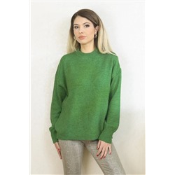 Ritnice Kadın Yeşil Oversize Basic Kazak 1114
