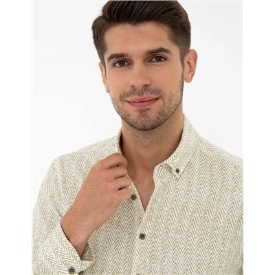 Haki Regular Fit Uzun Kollu Gömlek