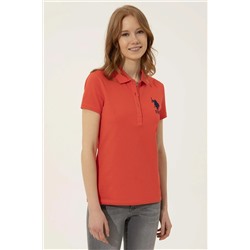 Kadın Kırmızı Basic Polo Yaka Tişört