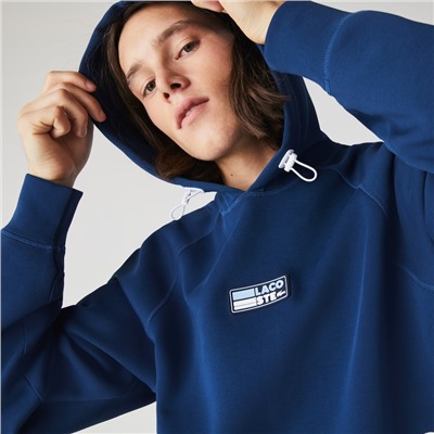 Men's Zip Pocket Hooded Sweatshirt With Badge