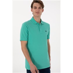 Erkek Polo Yaka Mint Basic Tişört