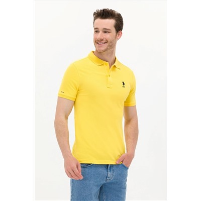 Erkek Koyu Sarı Basic Polo Yaka Tişört