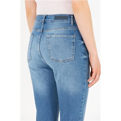 Kadın Mavi Slim High Waist Fit Jean Pantolon