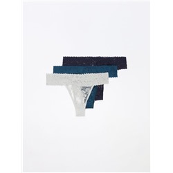 PACK OF 3 LACE THONGS