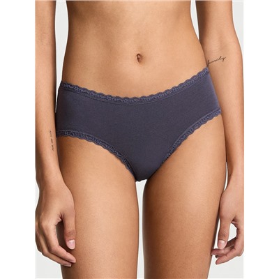 Lace-Waist Cotton Cheeky Panty