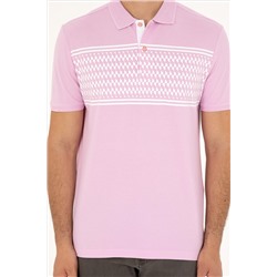 Erkek Regular Fit Polo Yaka Pembe Tişört