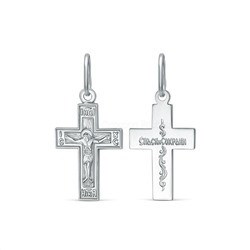 Крест из серебра родированный - 2,6 см 925 пробы Шт-15 Р
