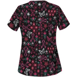 UA Celebrate Pink Black Scrub Top