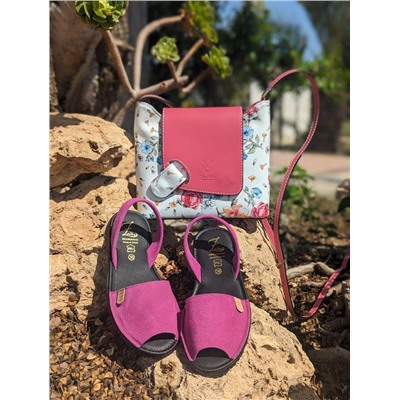 Ab. Zapatos 3106-8 magenta+Vera pelle flores fuxia АКЦИЯ