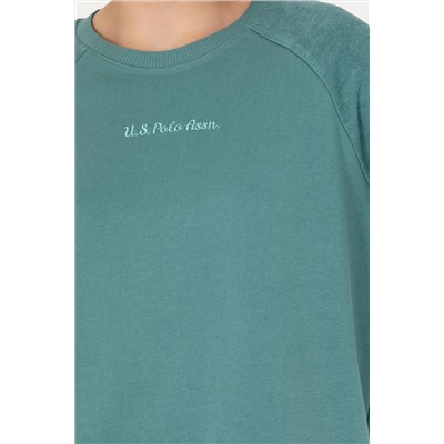 Kadın Mint Bisiklet Yaka Sweatshirt