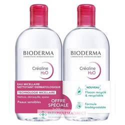 Bioderma Créaline H2O - L'Eau Micellaire Originale - LOT de 2x500 mlLot  × 2