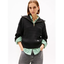 Cable Knit Quarter-Zip Sweater
