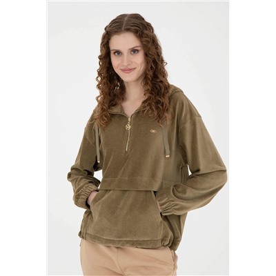 Kadın Haki Sweatshirt
