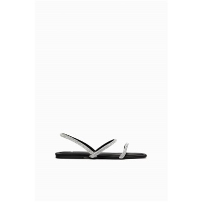 FLAT SANDALS WITH RHINESTONES
