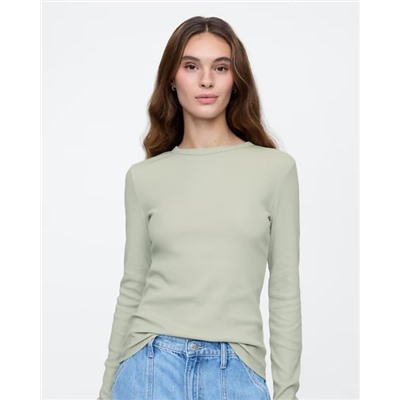 Ribbed Crewneck T-Shirt