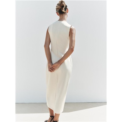CREPE MIDI DRESS WITH BELT