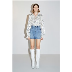 Minifalda vaquera de talle alto Azul claro