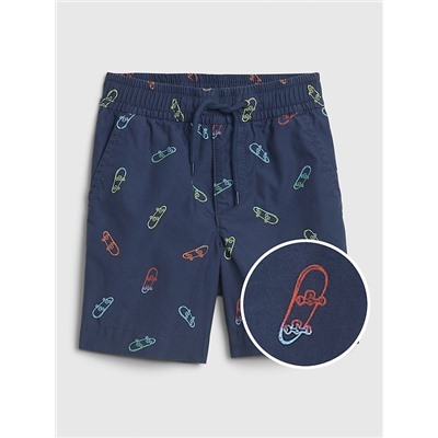 Toddler Print Poplin Pull-On Shorts