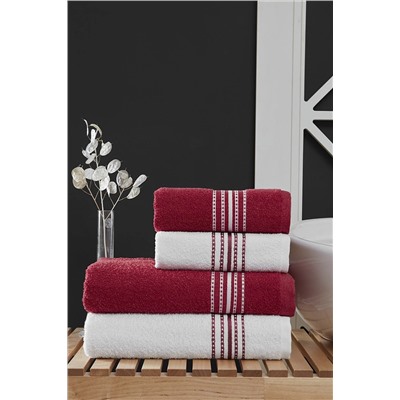 MODALİN 50x90 + 70x140 Cm Elvin 4'lü Banyo Havlusu Seti 9003