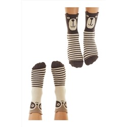Denokids Ayı ve Rakun Erkek Çocuk 2'li Soket Çorap Takım CFF-23S1-093