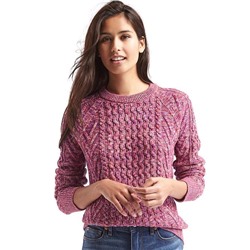 Wavy cable knit sweater