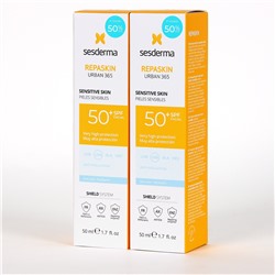 S*sd*rma PACK Duplo Repaskin Urban 365 Piel Sensible SPF50+ 50 ml 50% Descuento Segundad Unidad
