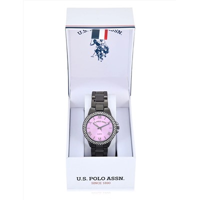 LADIES GUNMETAL EMBELLISHED WATCH