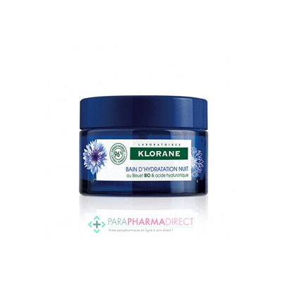 Klorane Bleuet Bain d'Hydratation Nuit au Bleuet BIO & Acide Hyaluronique 50ml