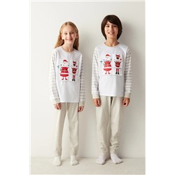 Penti Unisex Çocuk Beyaz Pijama Takımı PN66LIL123SK-WT3