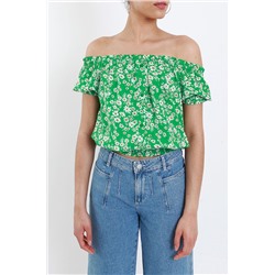 Top Verde y blanco