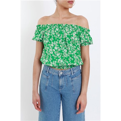 Top Verde y blanco