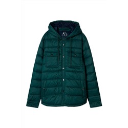Anorak con capucha Verde oscuro