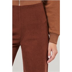 Pantalón de pana cintura alta - Marrón