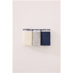 Pack 3 bragas clásicas algodón mix colores logo