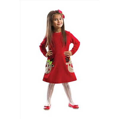 Denokids Ikiz Geyik Yılbaşı Kız Elbise CFF-18K1-109