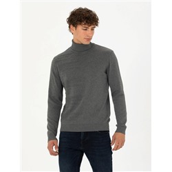 Gri Melanj Slim Fit Kazak