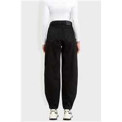 Vaquero mom fit de tiro alto Negro