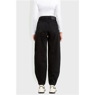Vaquero mom fit de tiro alto Negro