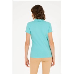 Kadın Mint Basic Polo Yaka Tişört