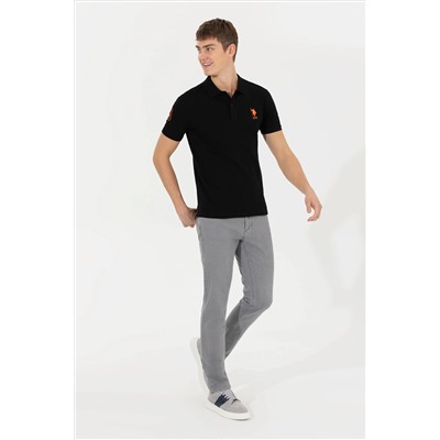 Erkek Siyah Basic Polo Yaka Tişört