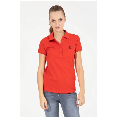 Kadın Kırmızı Basic Polo Yaka Tişört