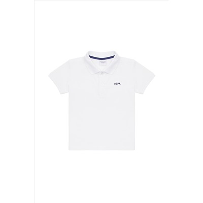 Erkek Çocuk Beyaz Basic Polo Yaka Tişört