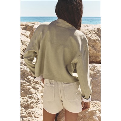 CHAQUETA CORTA CON LINO