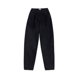 Vaquero mom fit de tiro alto Negro