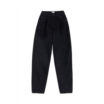 Vaquero mom fit de tiro alto Negro