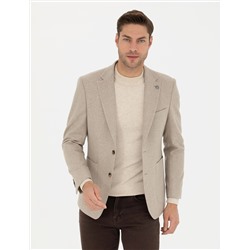 Bej Slim Fit Ceket