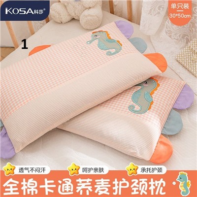 Детская подушка из хлопка с наполнением из гречневой шелухи