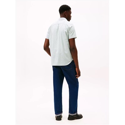 Short-Sleeve Stripe Oxford Shirt